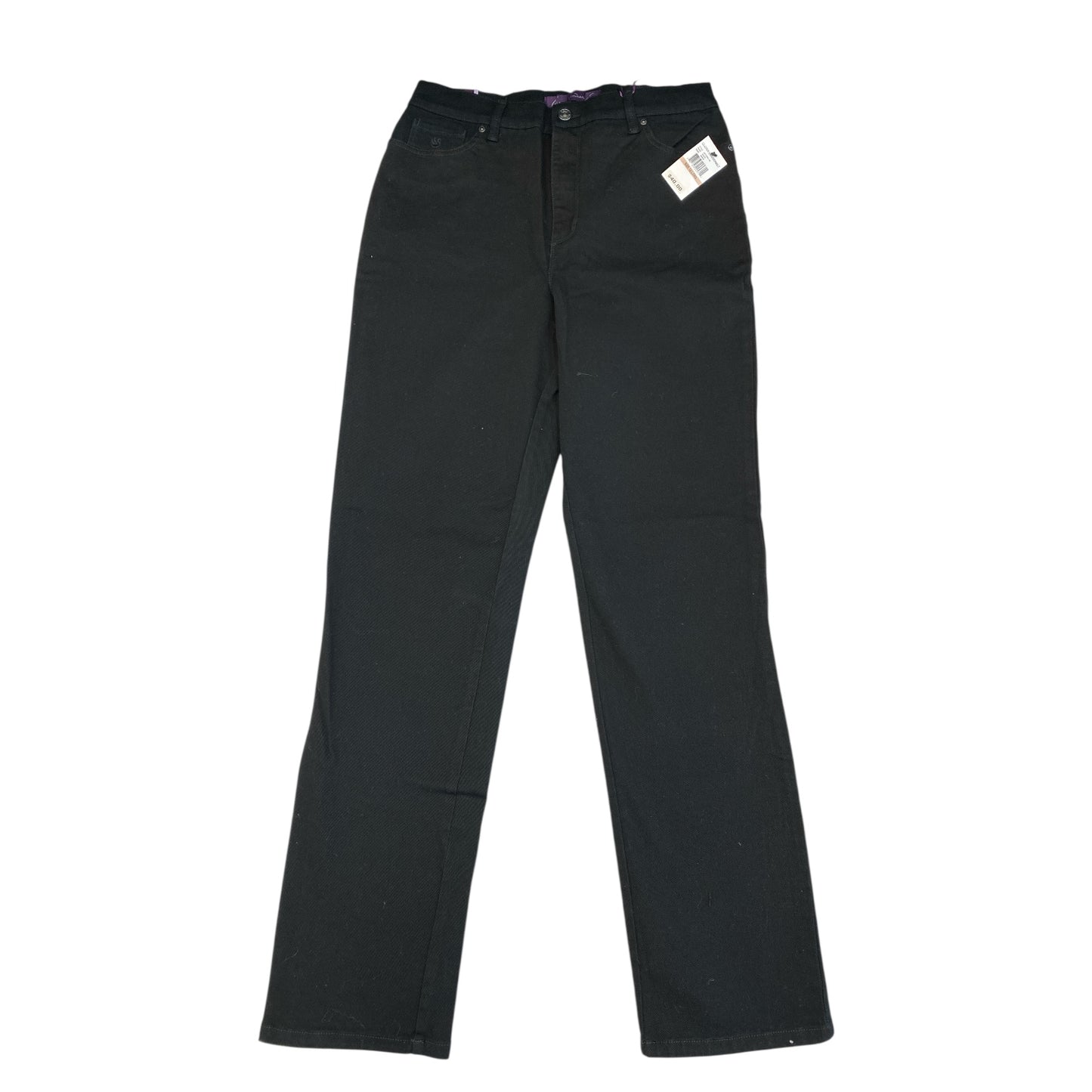 Jeans Straight By Gloria Vanderbilt In Black Denim, Size:12