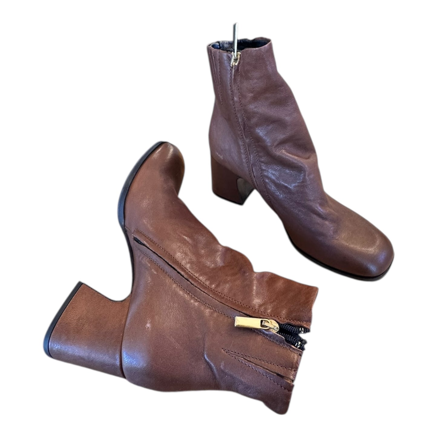 Boots Ankle Heels By Sesto Meucci In Brown, Size:10