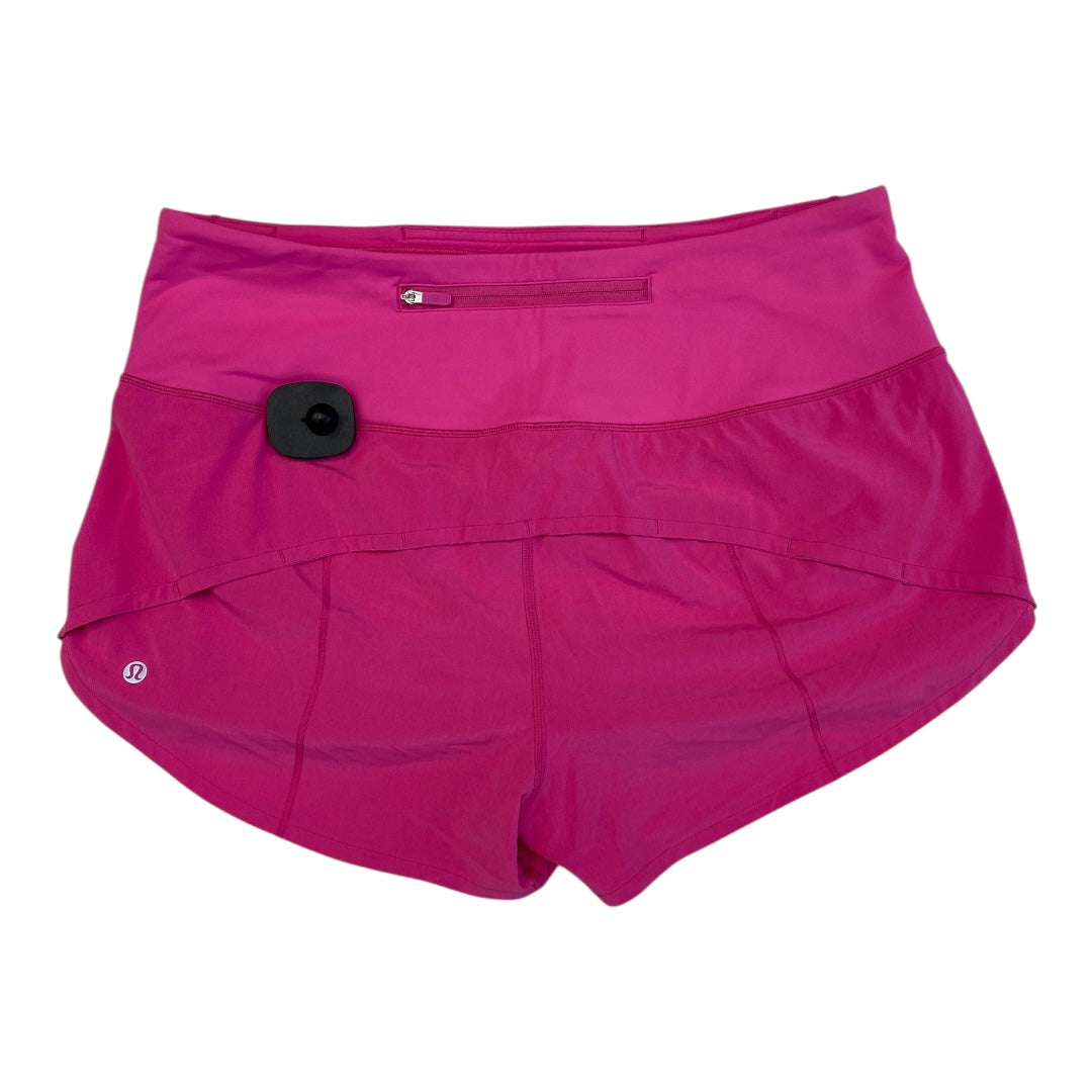 Athletic Shorts By Lululemon In Pink, Size:10