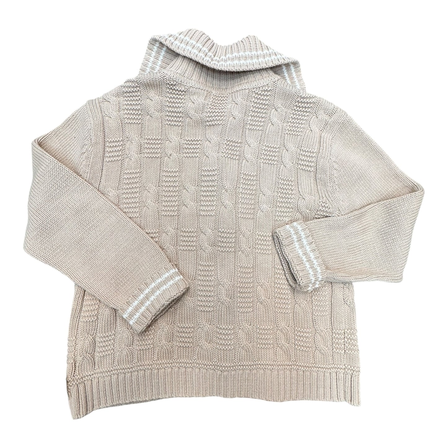 Sweater Cardigan By Talbots In Tan, Size:M