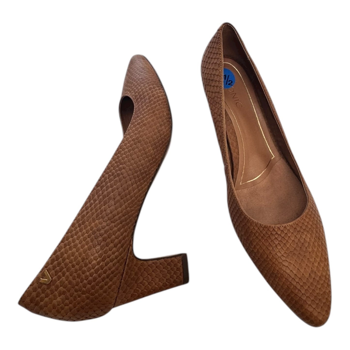 Shoes Heels Block By Vionic In Brown, Size:7.5