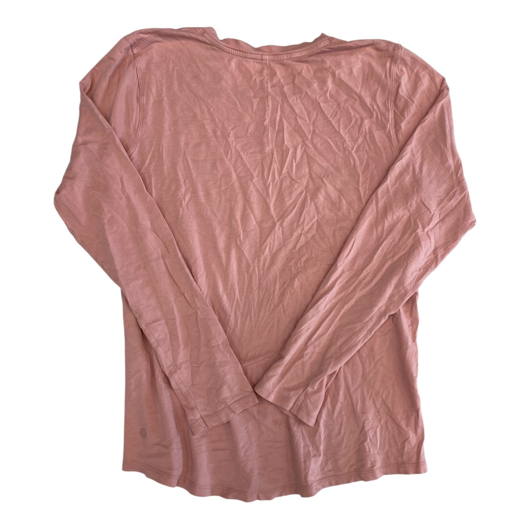 Athletic Top Ls Crewneck By Lululemon In Pink, Size:S