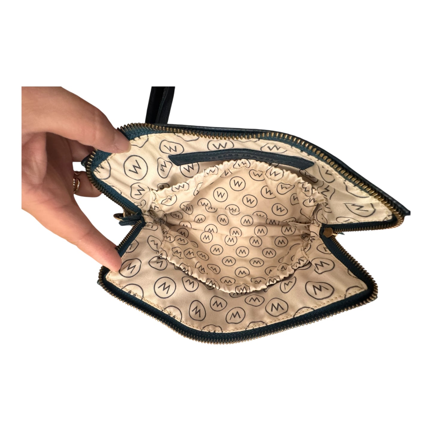 Wristlet Leather By WANDERERS TRAVEL CO In Teal, Size:Large