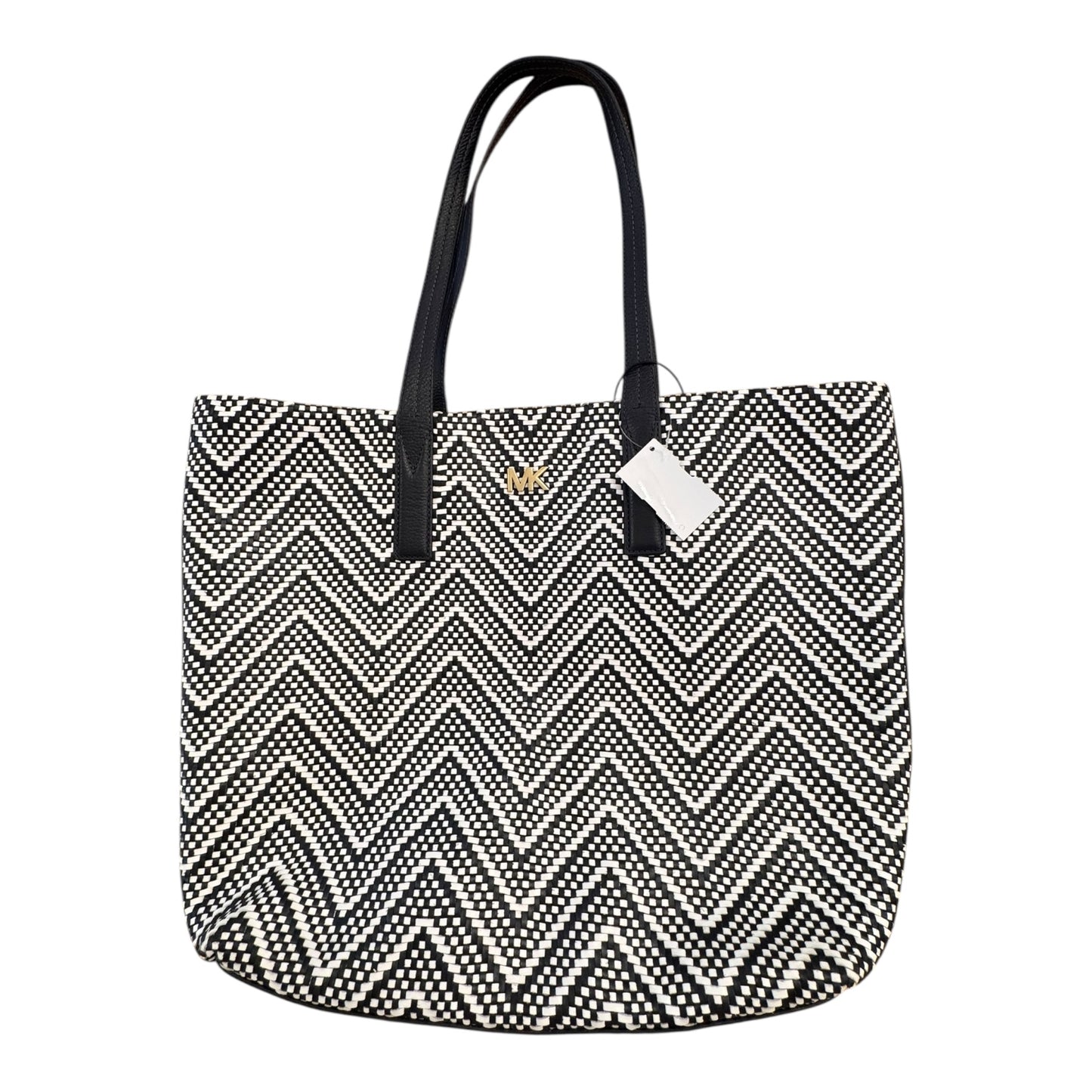 Handbag Designer By Michael Kors In Navy & White, Size:Large