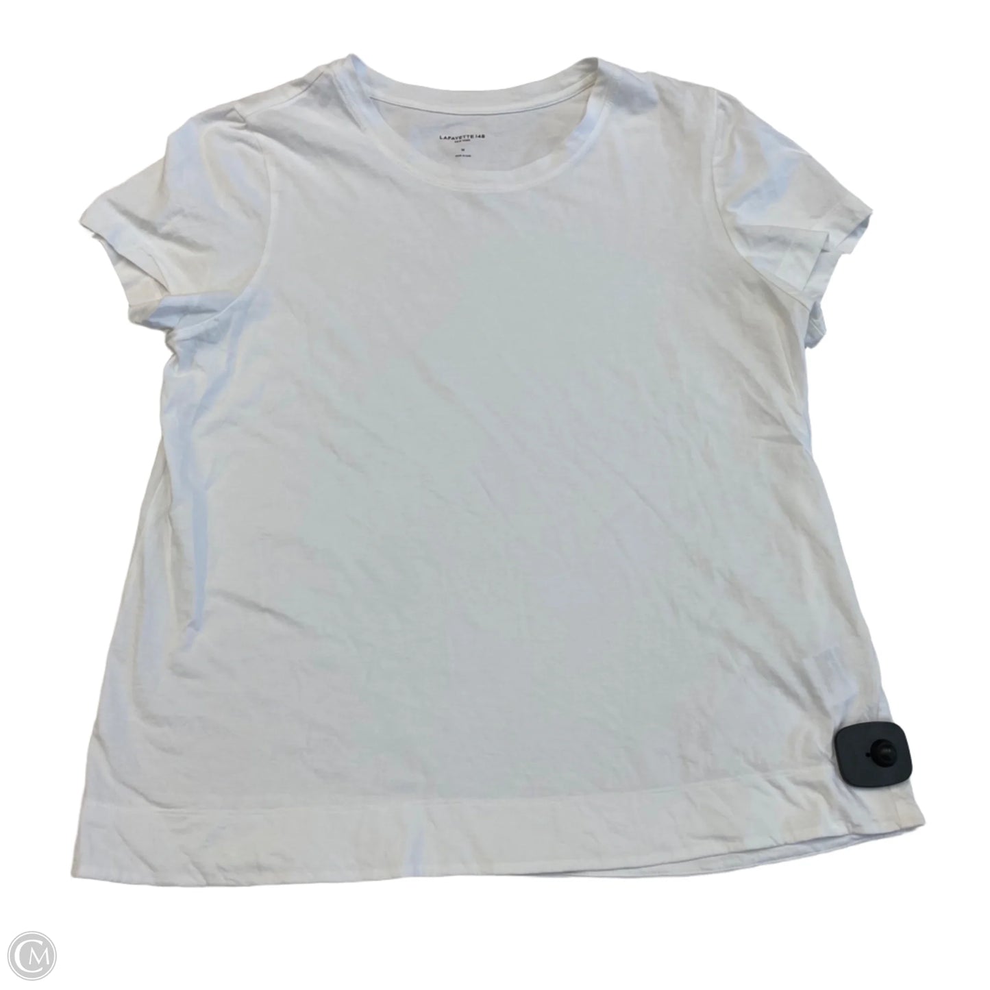 Top Short Sleeve Designer By Lafayette 148 In White, Size: M
