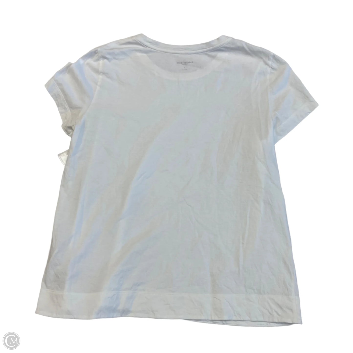 Top Short Sleeve Designer By Lafayette 148 In White, Size: M