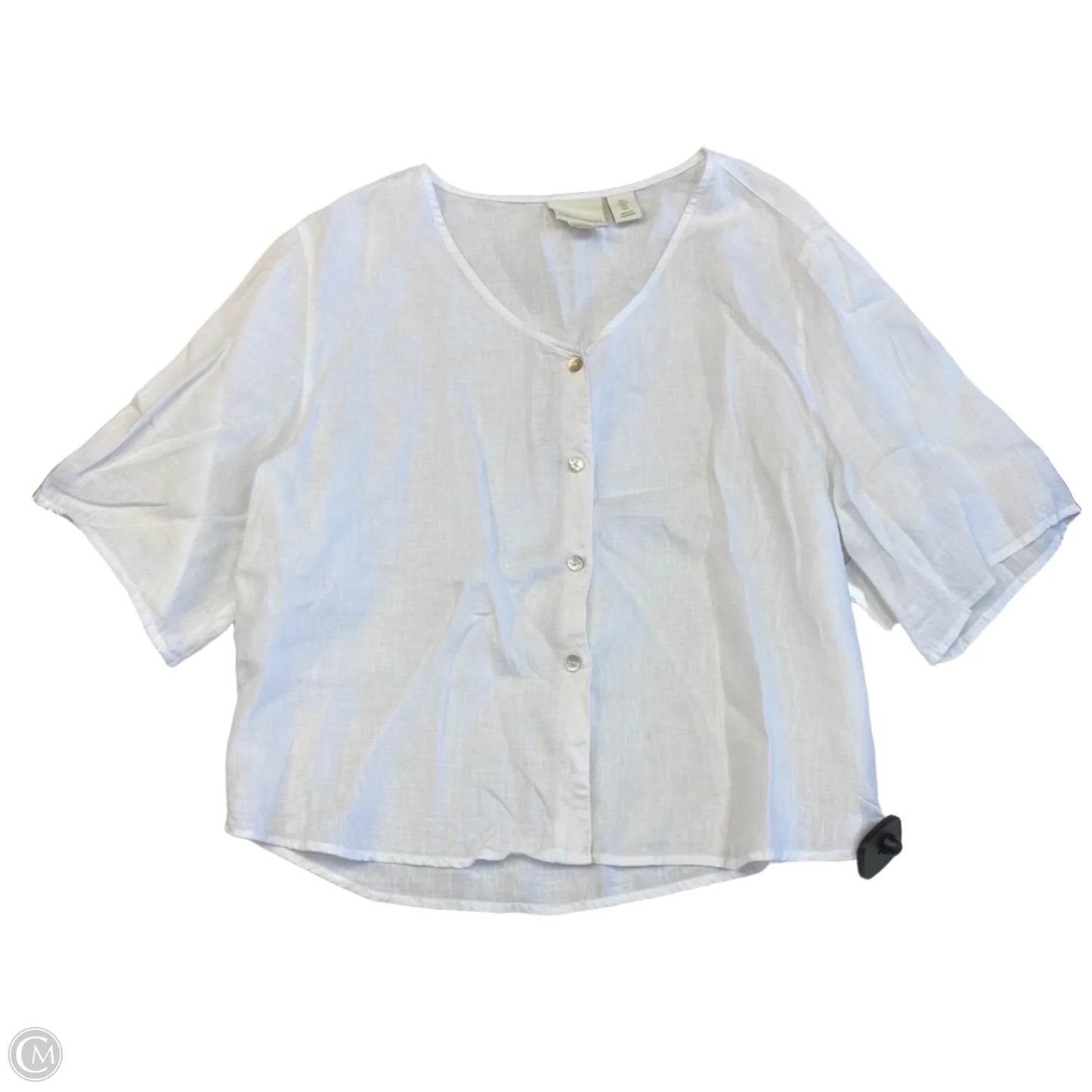 Top Short Sleeve By Cynthia Rowley In White, Size: L