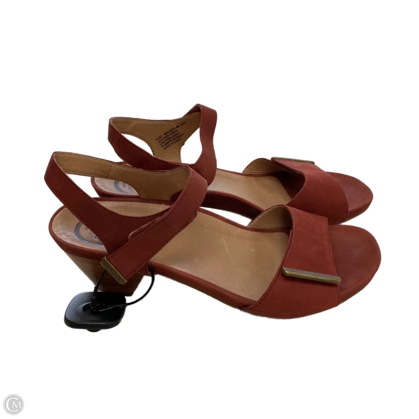 Sandals Heels Block By Abeo In Red, Size: 9
