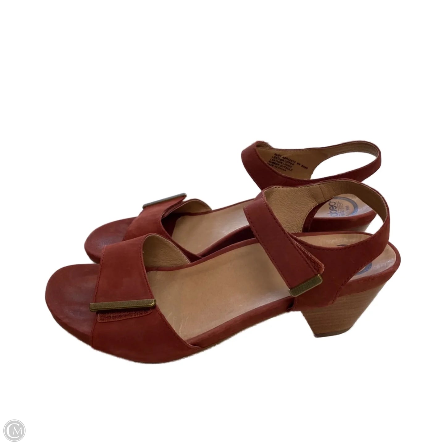 Sandals Heels Block By Abeo In Red, Size: 9
