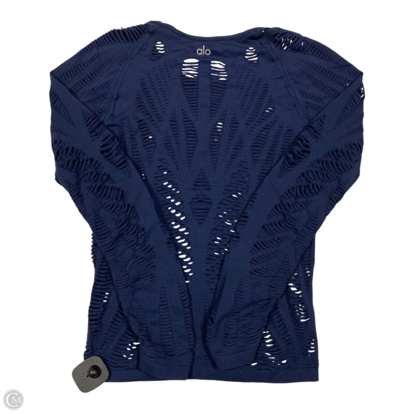 Top Long Sleeve Designer By Alo In Navy, Size: M