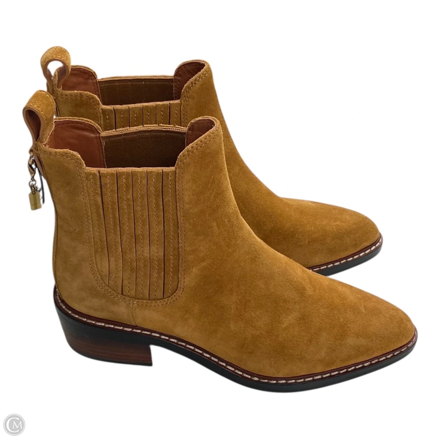 Boots Designer By Coach In Tan, Size: 5.5