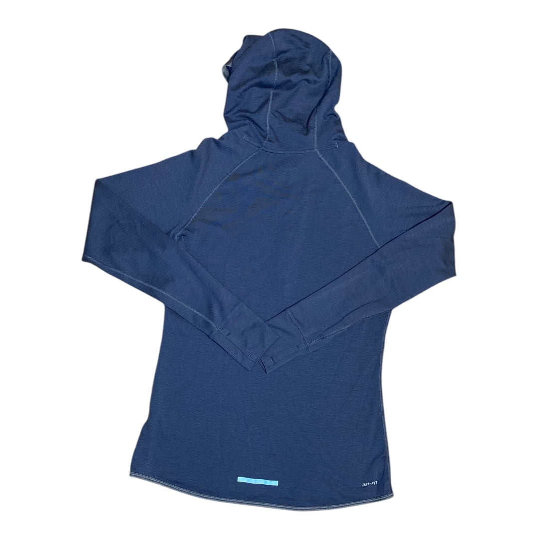 Athletic Top Long Sleeve Hoodie By Nike In Blue, Size: L