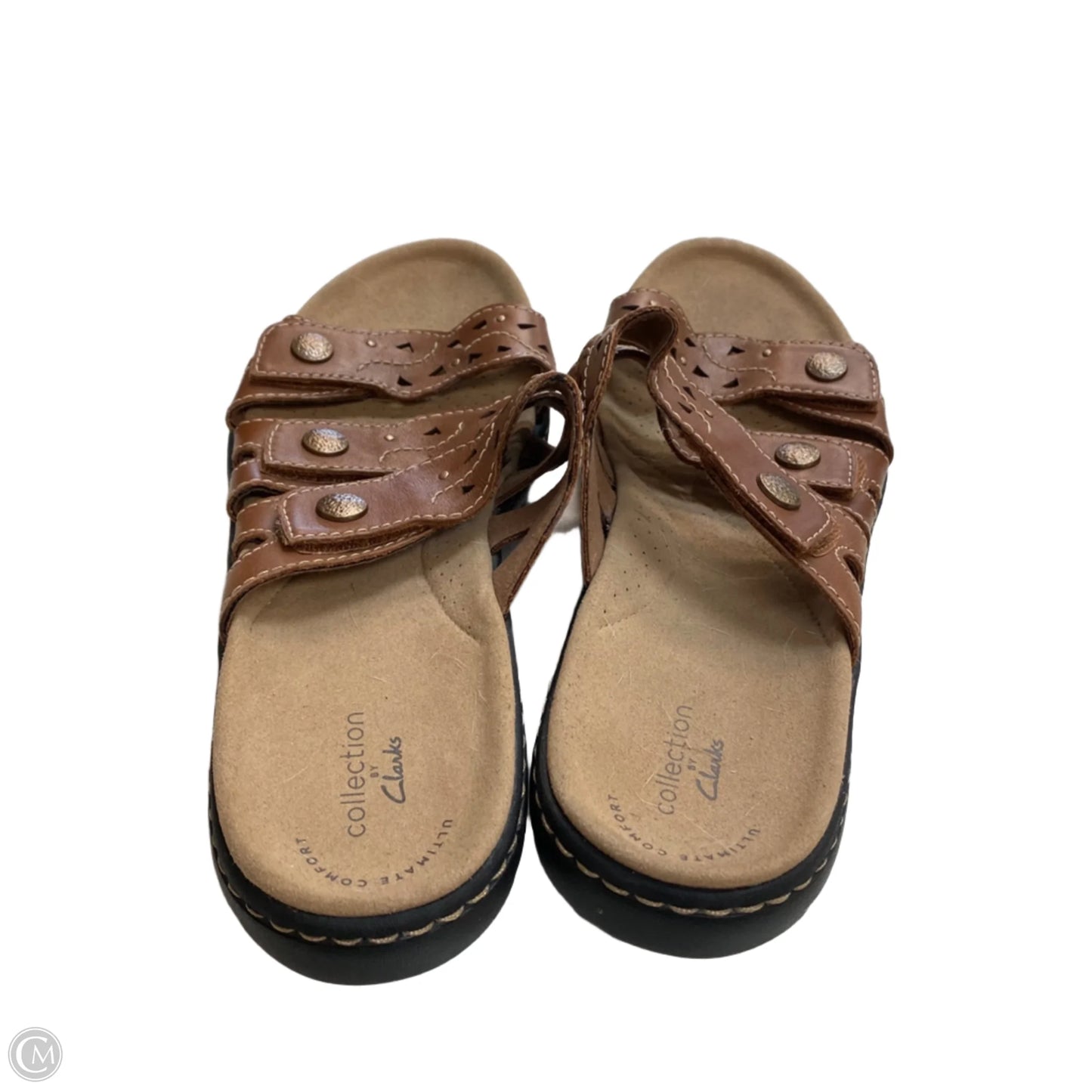 Sandals Flats By Clarks In Brown, Size: 9