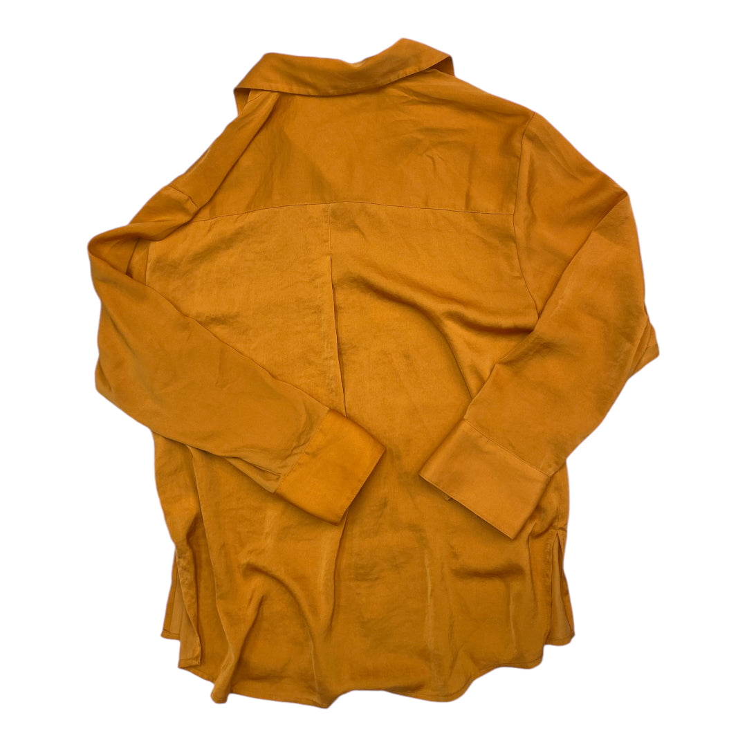 Top Long Sleeve By Open Edit In Orange, Size: S