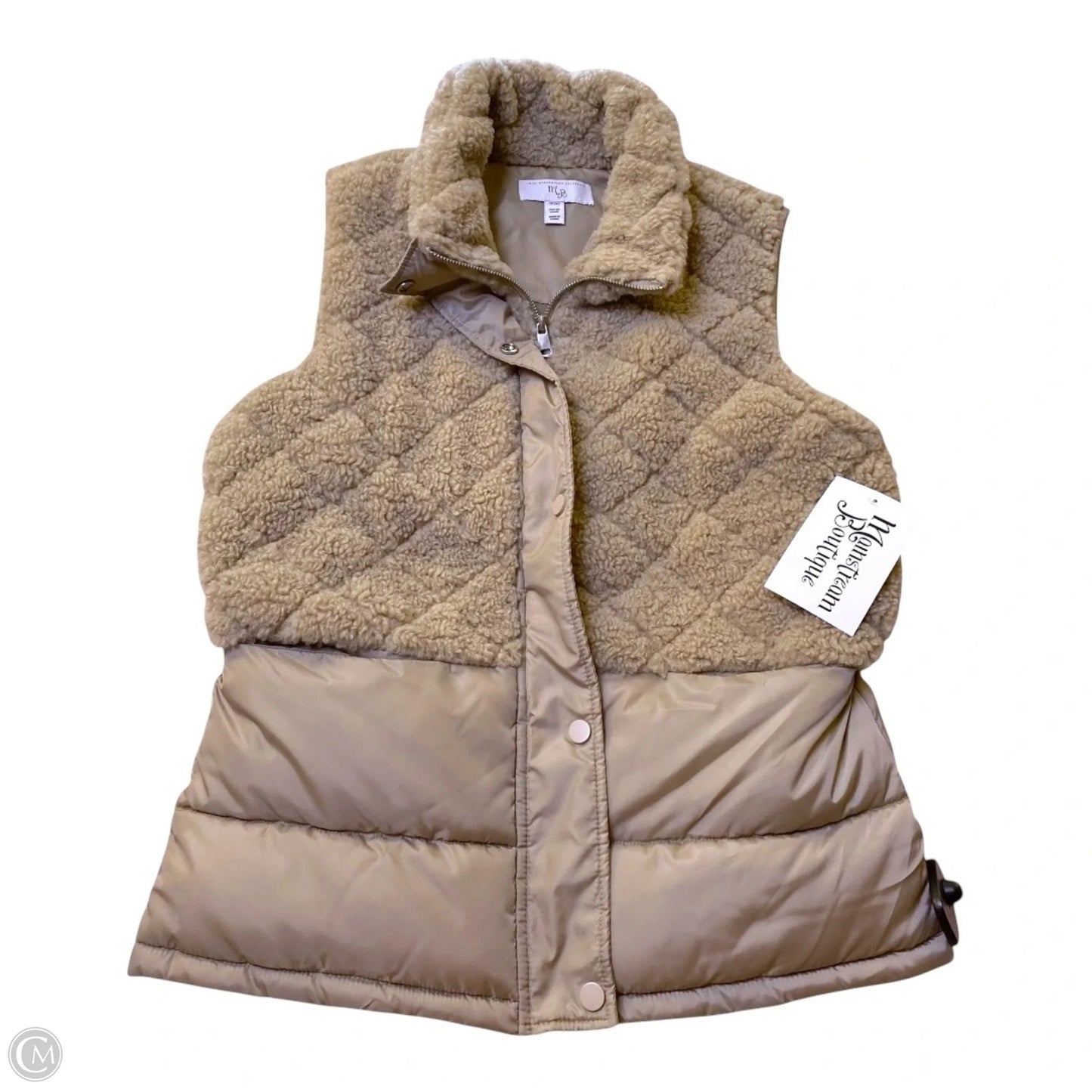 Vest Puffer & Quilted By MAINSTREAM BOTIQUE In Taupe, Size: Xs