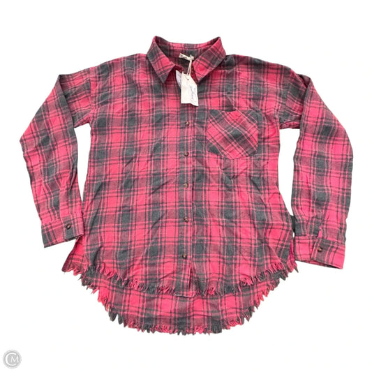 Top Long Sleeve By Hem & Thread In Plaid Pattern, Size: S