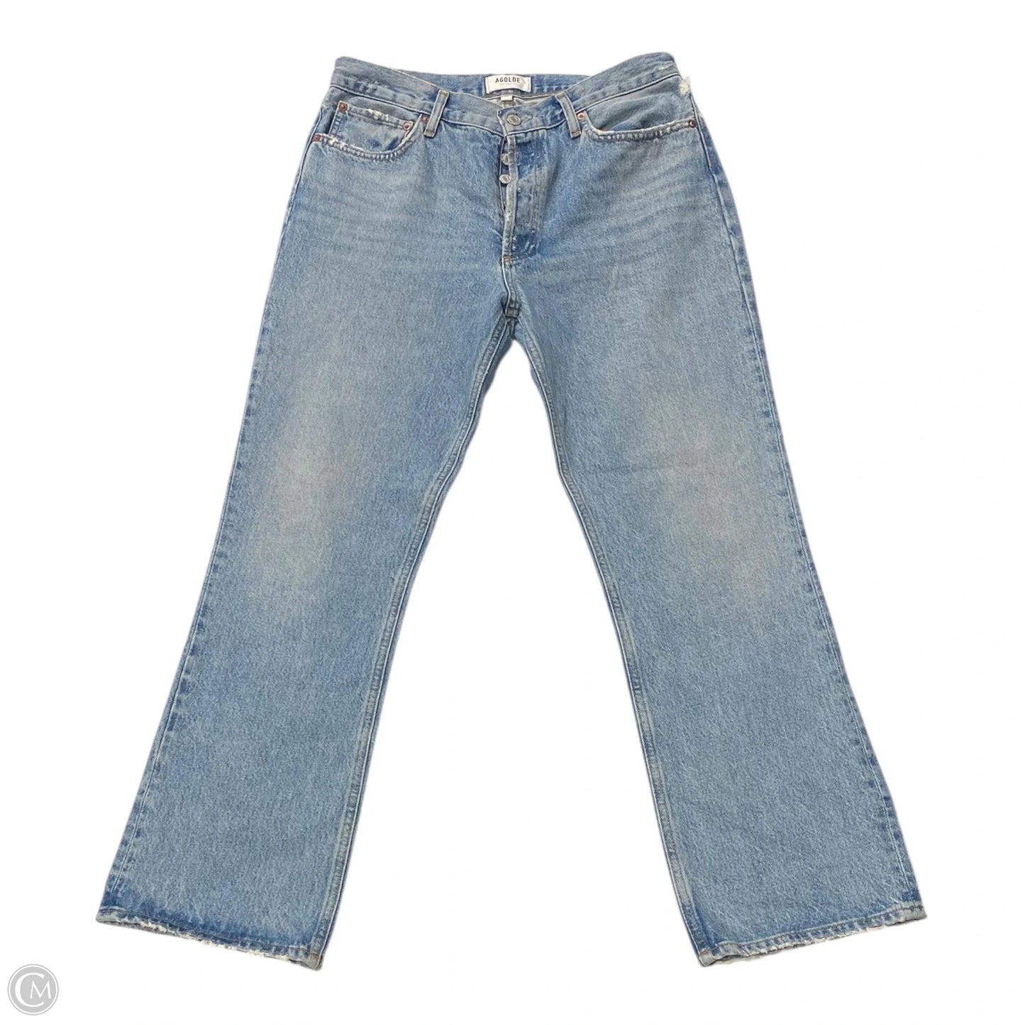 Jeans Straight By Agolde In Blue Denim, Size: 8