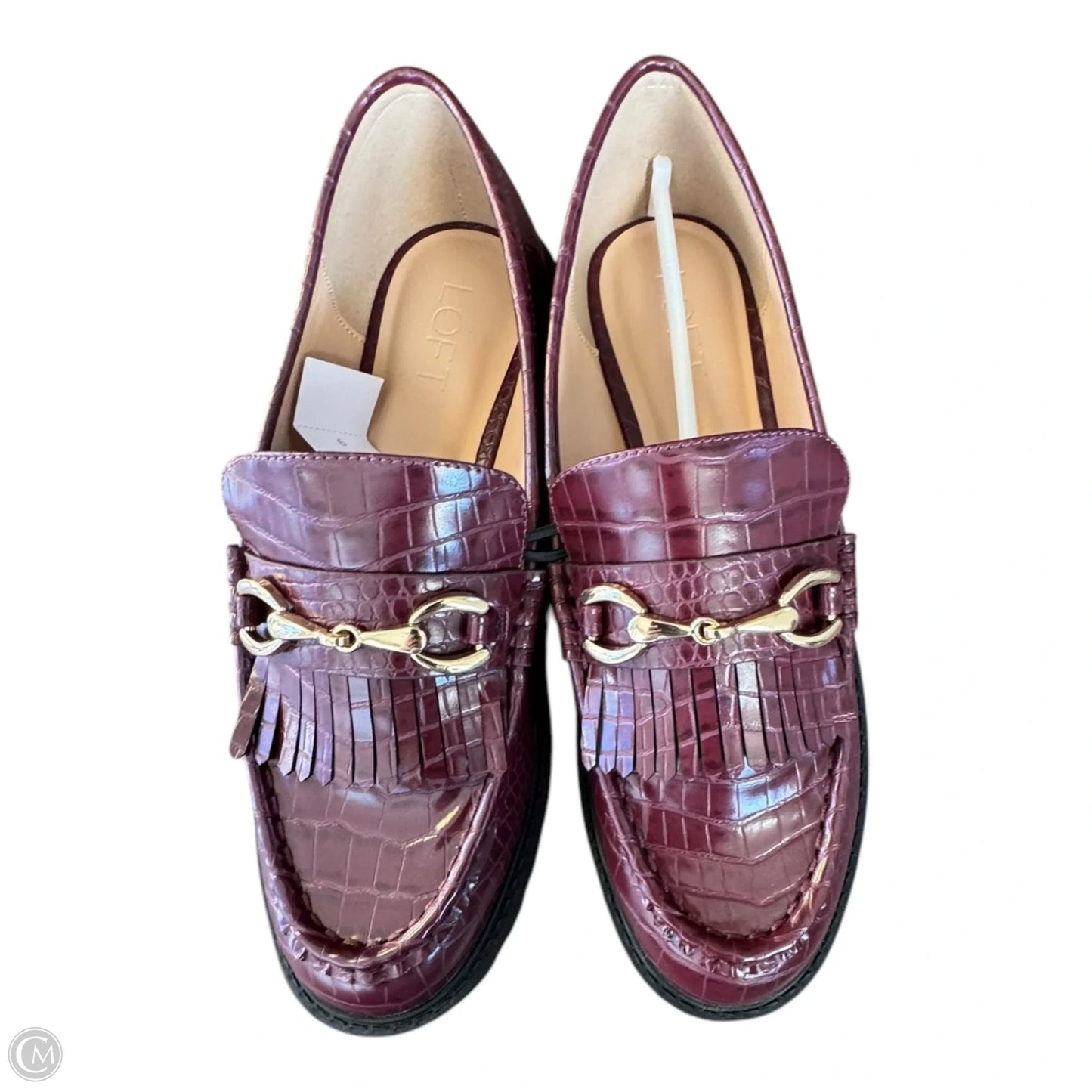 Shoes Flats By Loft In Maroon, Size: 9