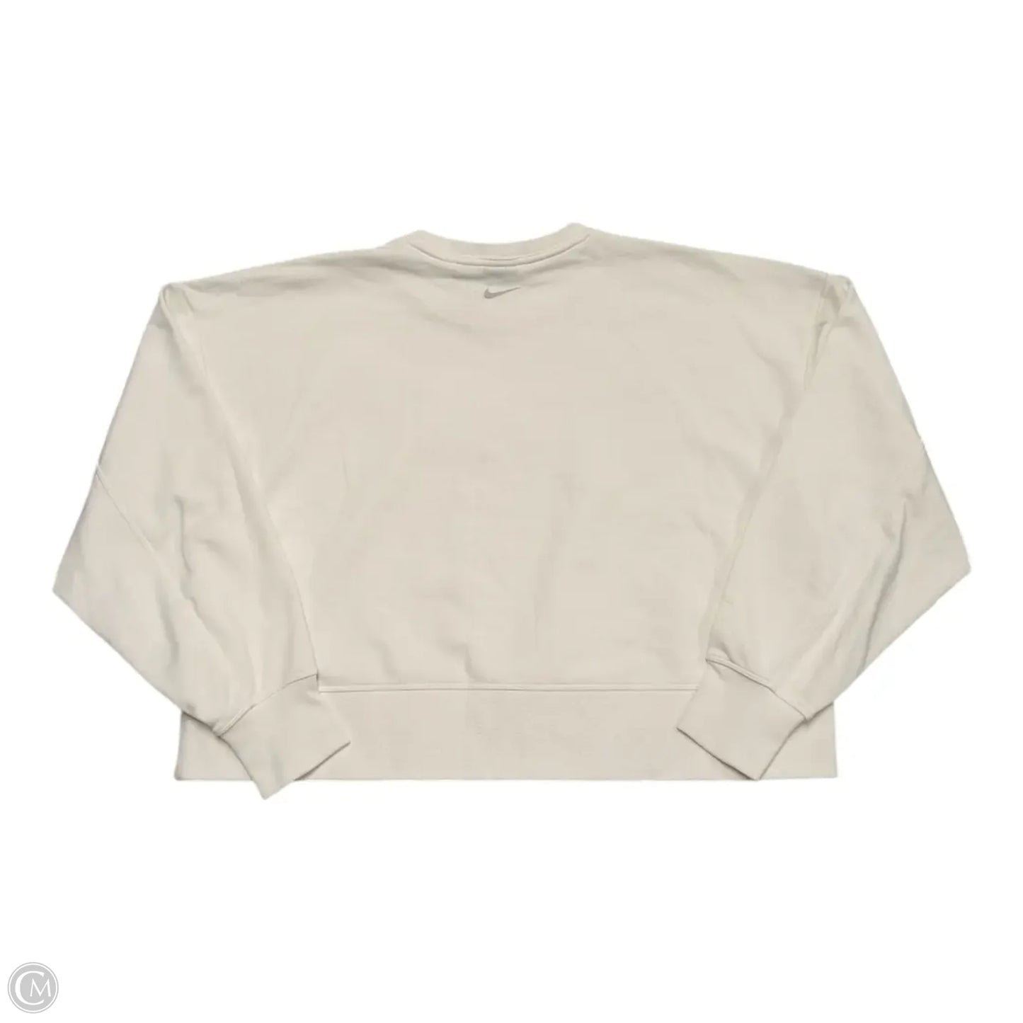Athletic Sweatshirt Crewneck By Nike In Silver & White, Size: M