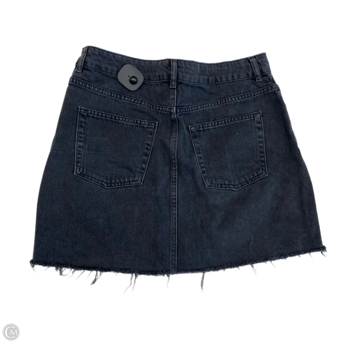 Skirt Mini & Short By Top Shop In Black Denim, Size: 8