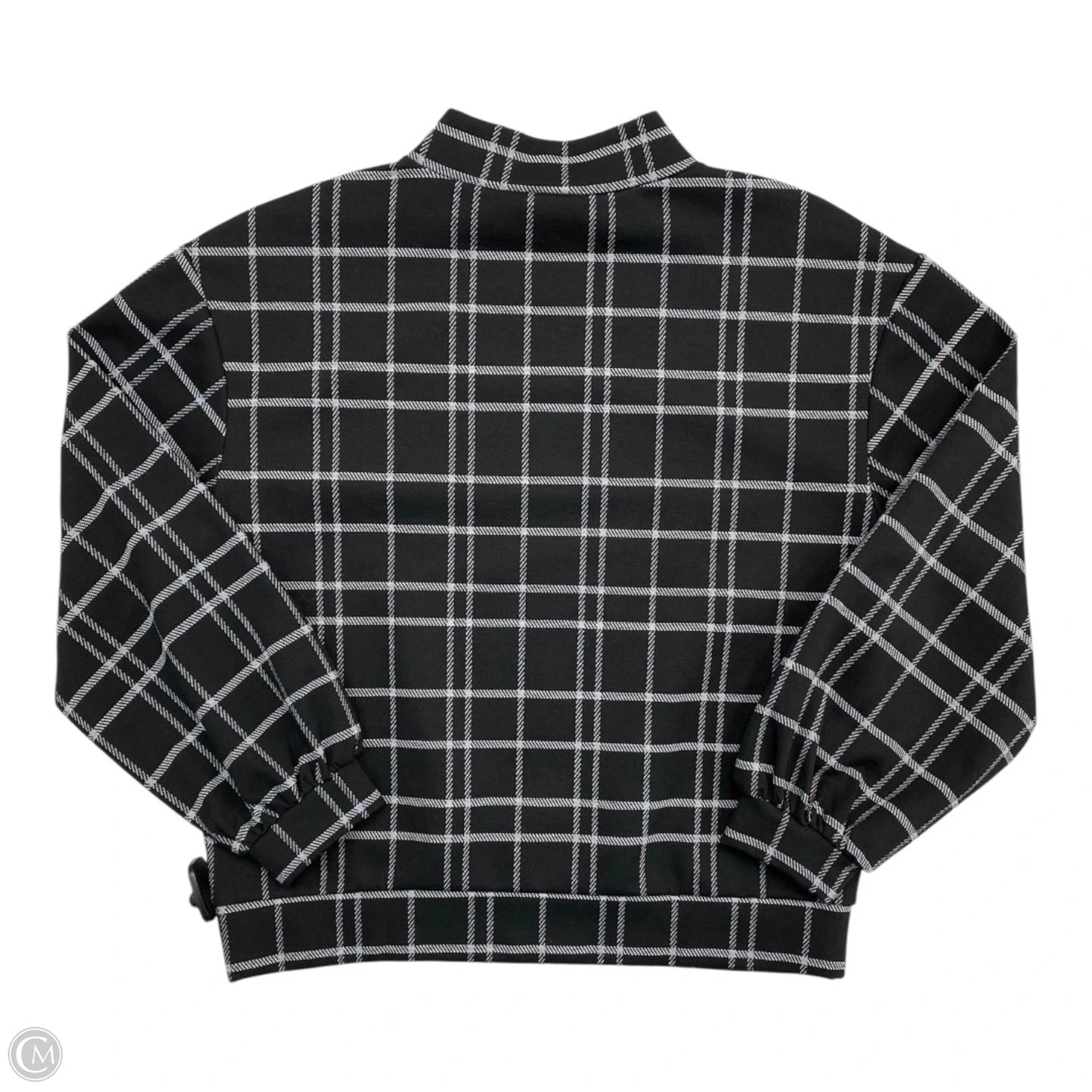 Top Long Sleeve By Ann Taylor In Black & Grey, Size: M