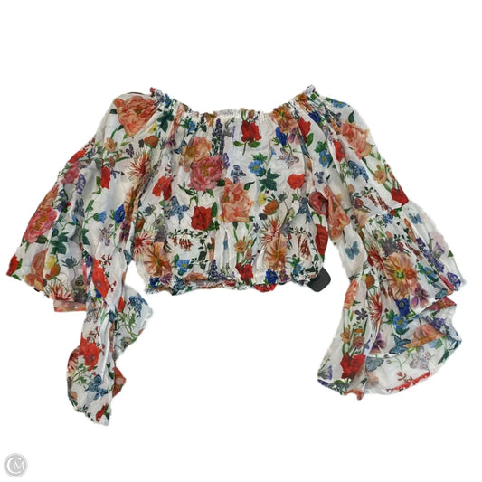Top 3/4 Sleeve By Vici In Floral Print, Size: S