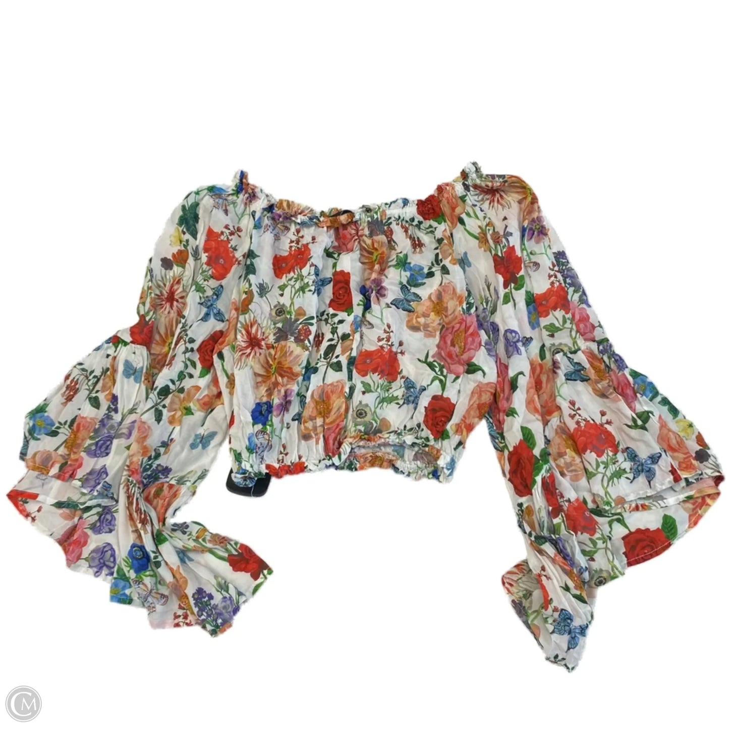 Top 3/4 Sleeve By Vici In Floral Print, Size: S