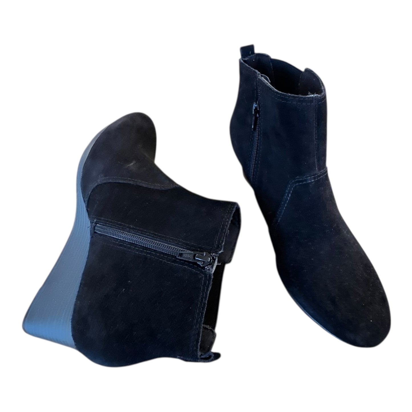 Boots Ankle Heels By Clarks In Black, Size:9