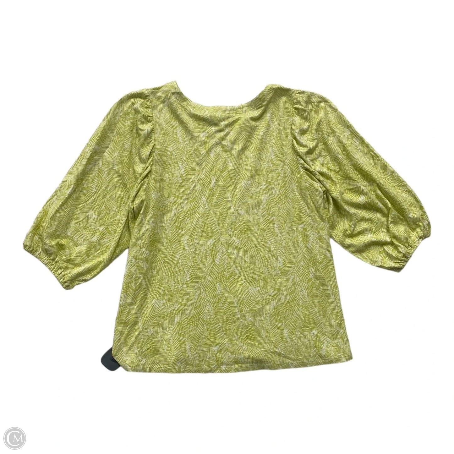 Top 3/4 Sleeve By J. Jill In Green & White, Size: Xs