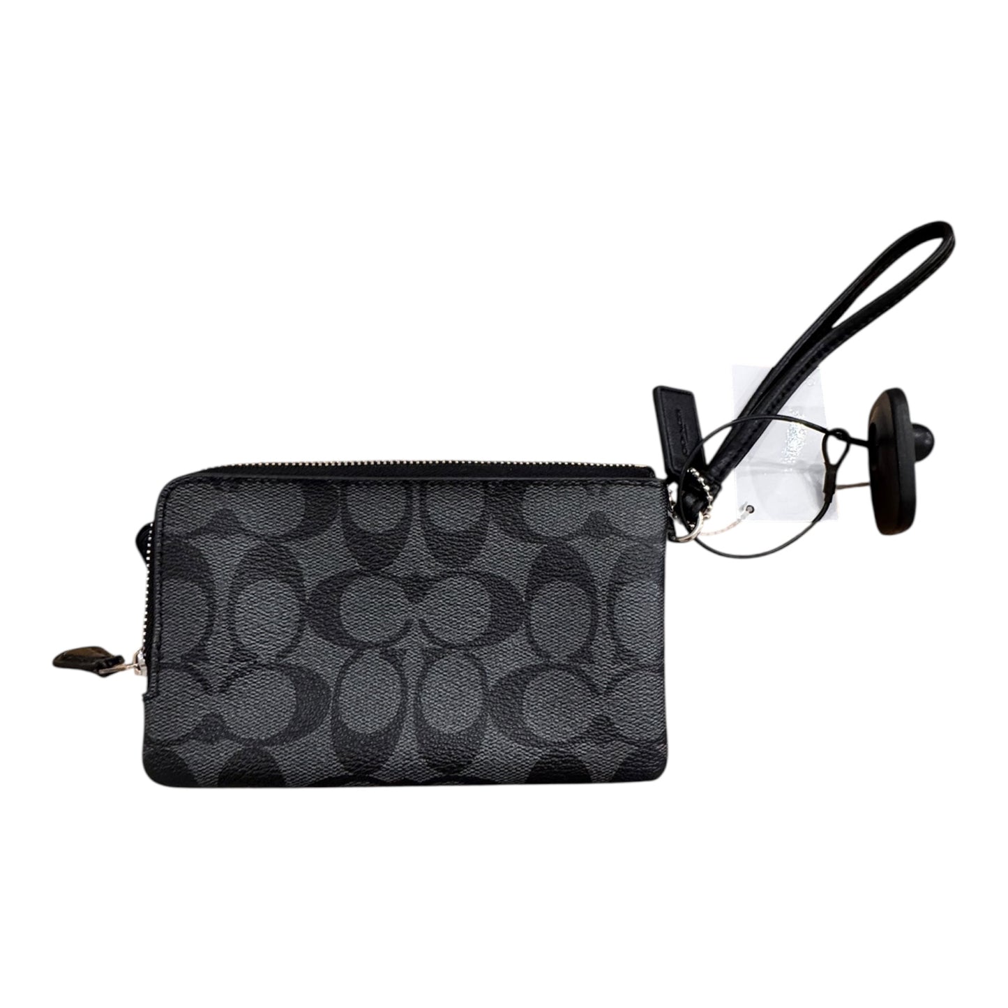 Wristlet Designer By Coach In Black & Grey, Size:Small