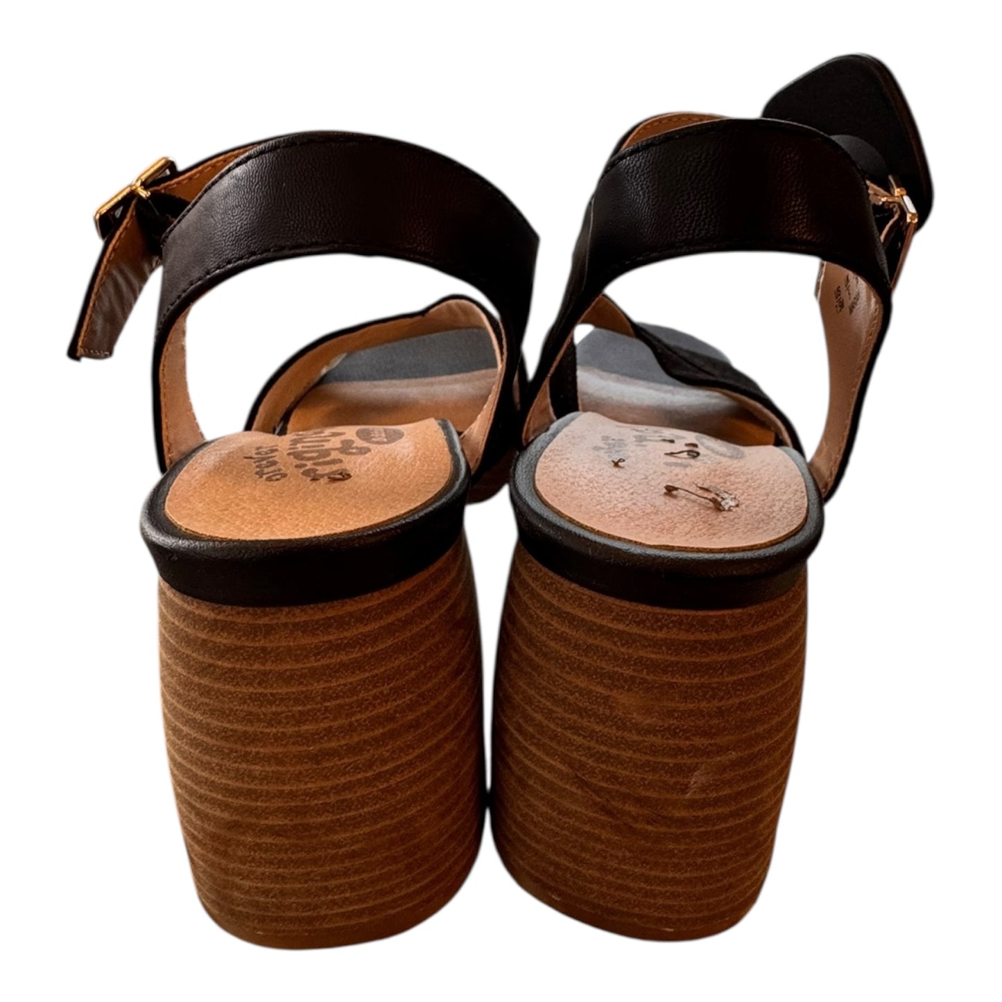 Sandals Heels Block By Dr Scholls In Black, Size:7.5