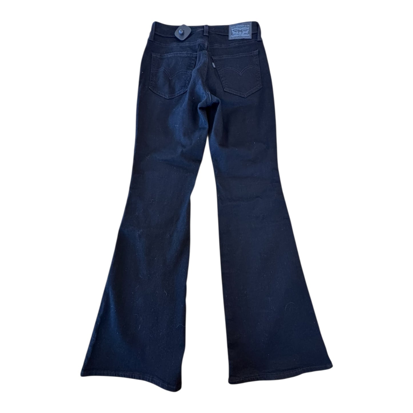 Jeans Flared By Levis In Black Denim, Size:4