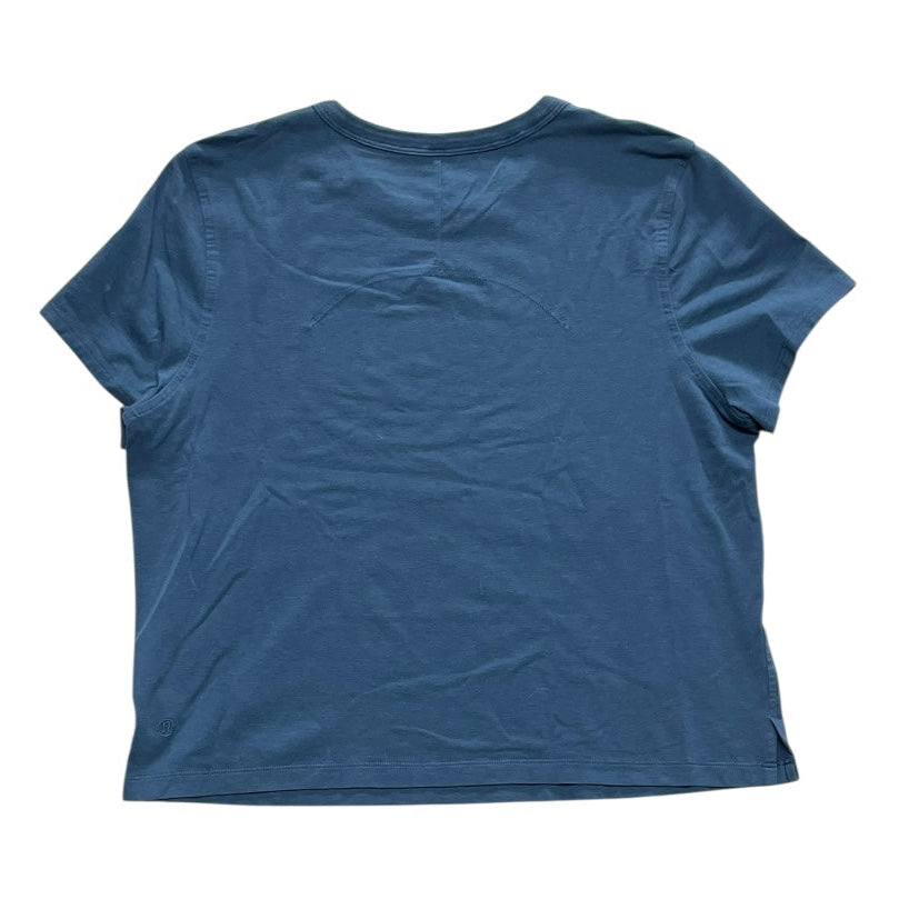 Athletic Top Ss By Lululemon In Navy, Size:4
