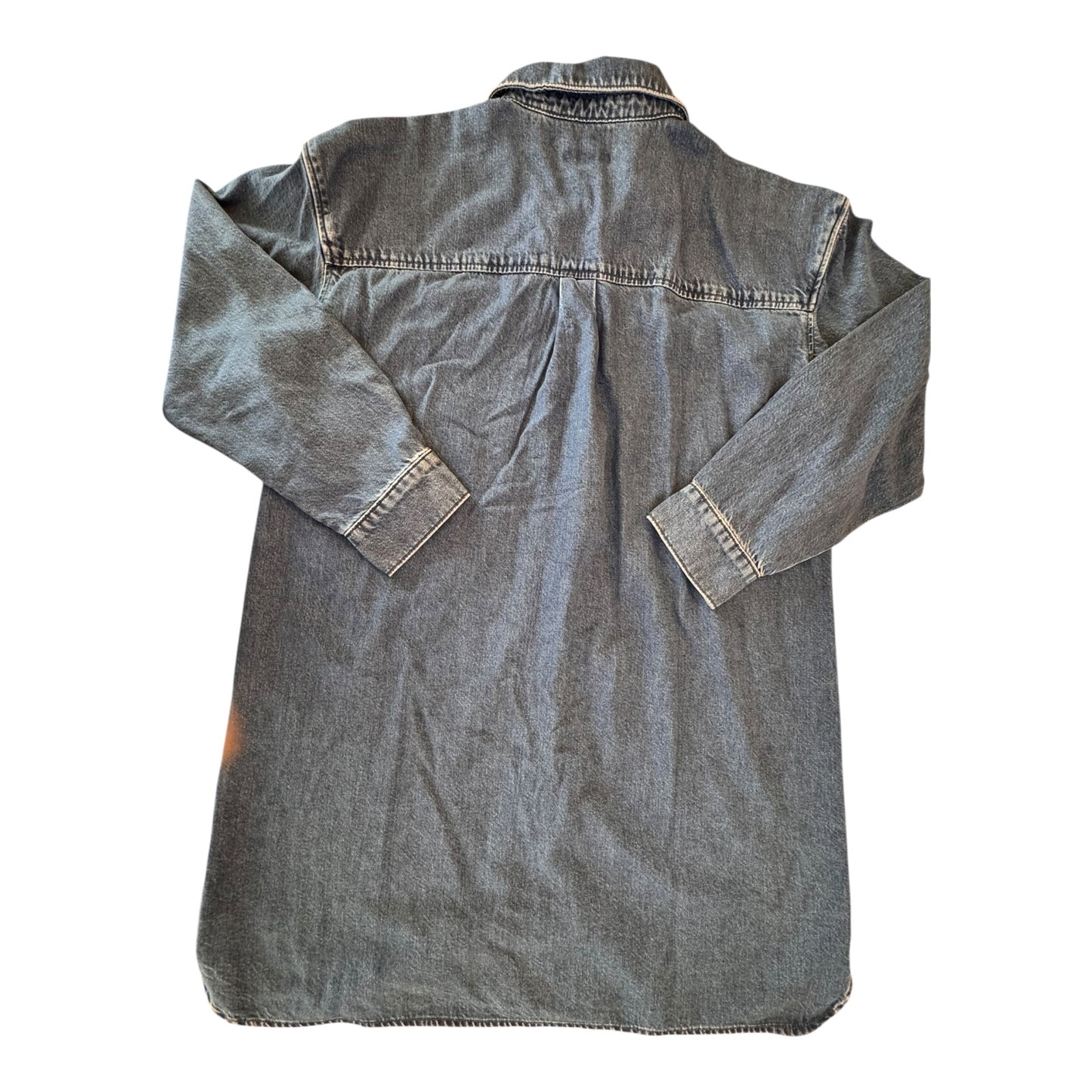 Dress Casual Midi By Ann Taylor In Blue Denim, Size:L