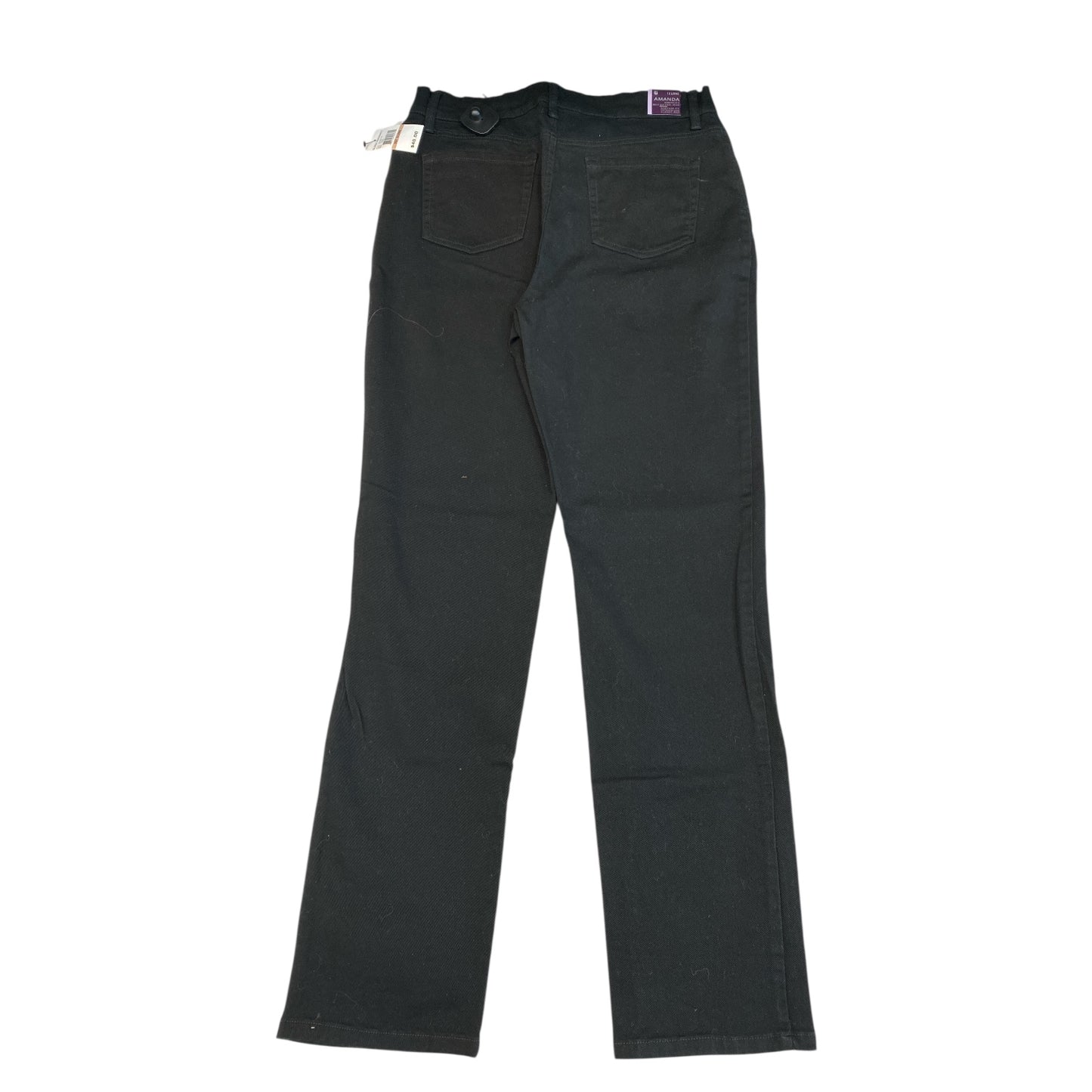Jeans Straight By Gloria Vanderbilt In Black Denim, Size:12