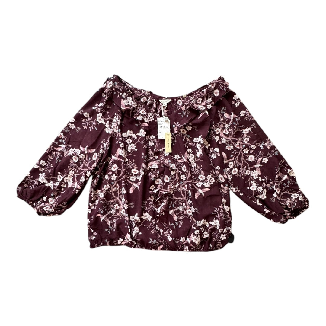 Top 3/4 Sleeve By Max Studio In Purple, Size:2X