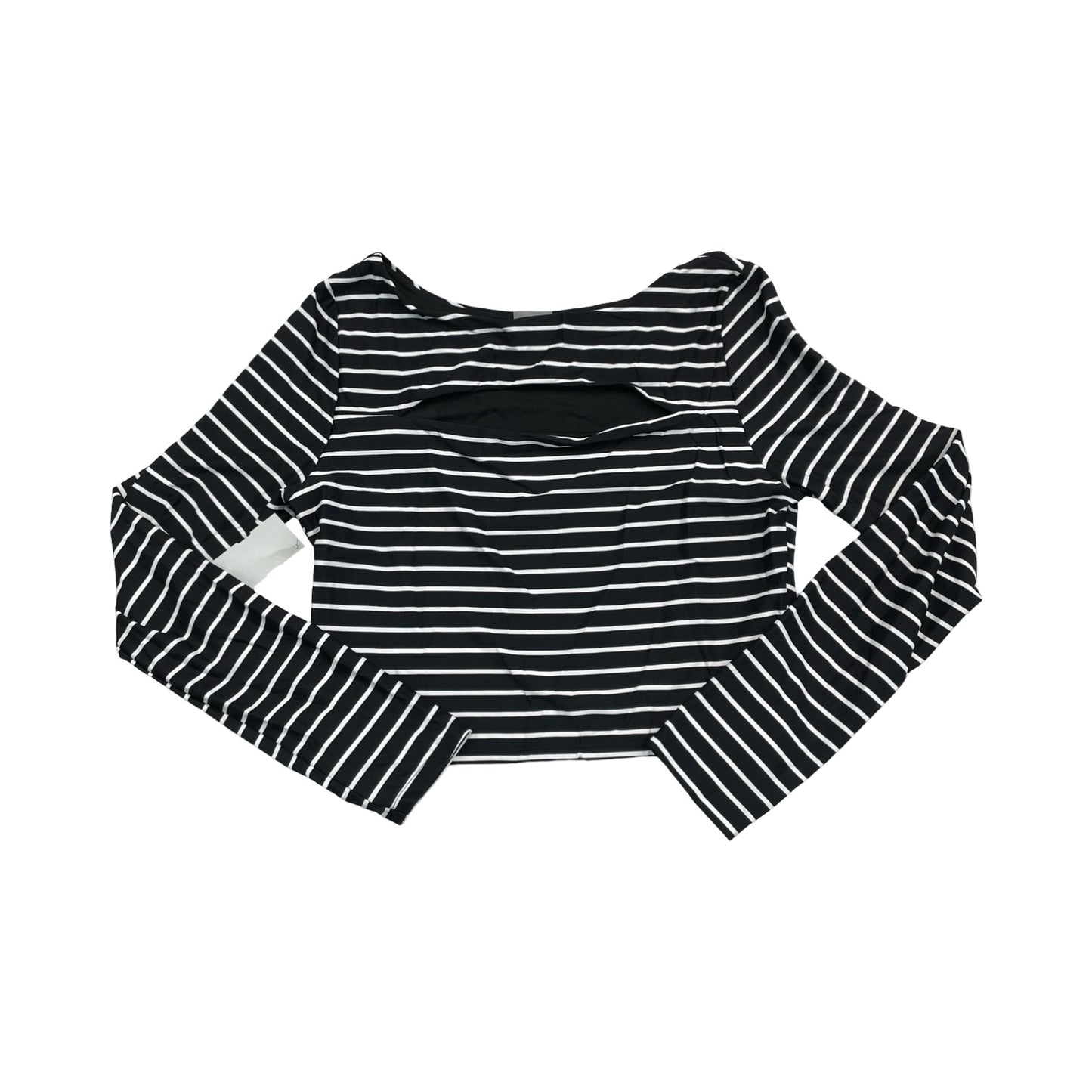 Athletic Top Ls Crewneck By Calia In Black & White, Size:M
