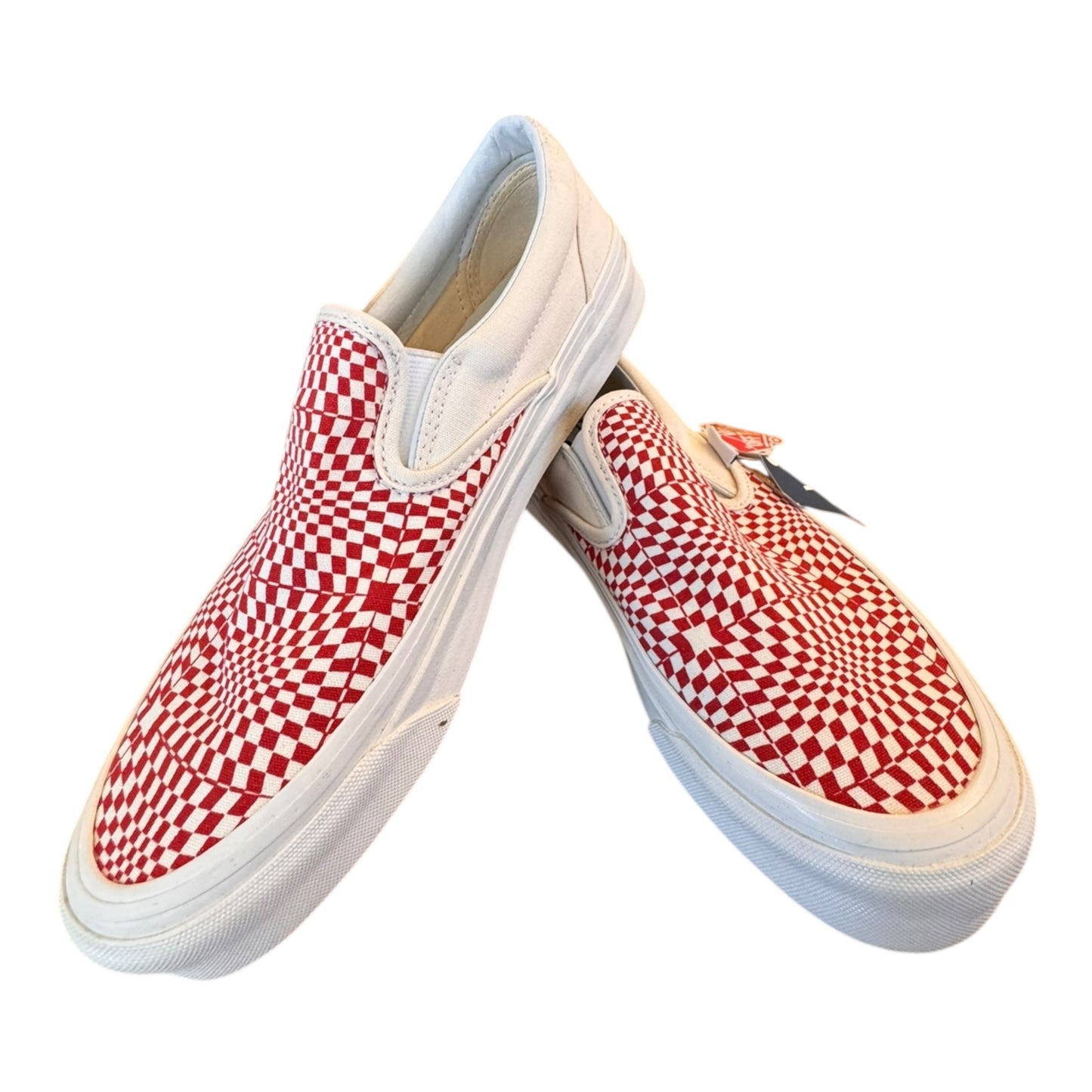 Shoes Sneakers By Vans In Cream & Red, Size:9.5