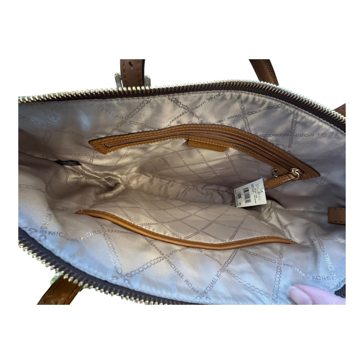 Handbag Designer By Michael Kors In Brown, Size:Medium