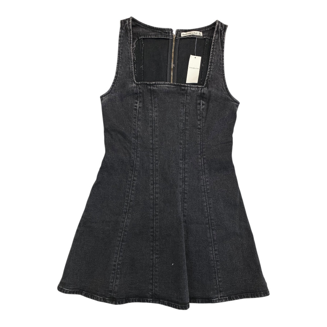 Dress Casual Midi By Abercrombie And Fitch In Black Denim, Size:M