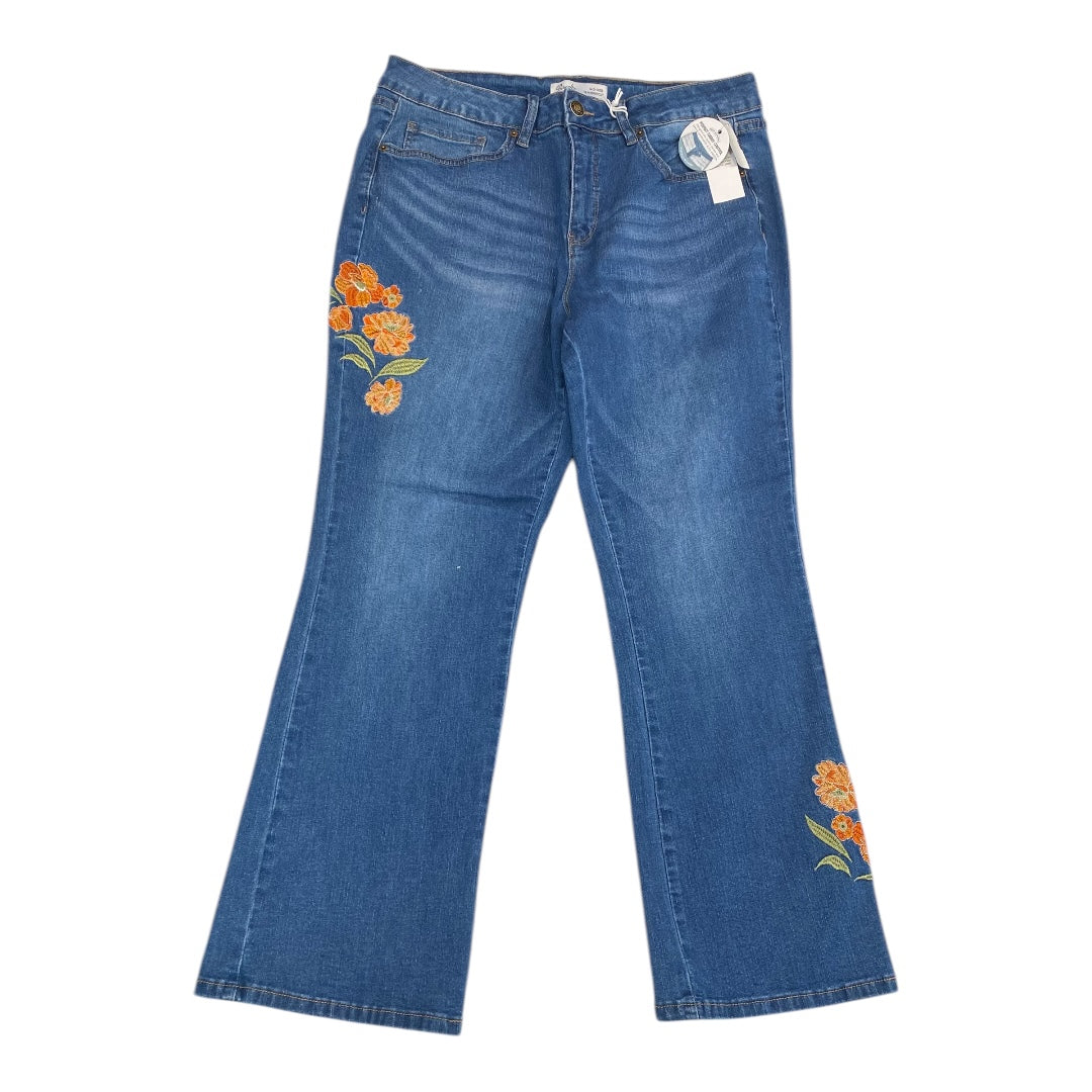 Jeans Boot Cut By Royalty In Blue Denim, Size:14