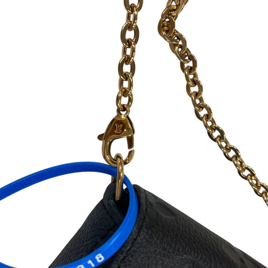 Handbag Luxury Designer By Louis Vuitton In Black & Gold, Size:Small