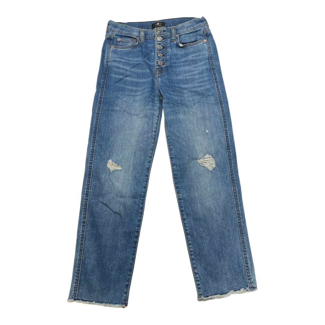 Jeans Skinny By 7 For All Mankind In Blue Denim, Size:4