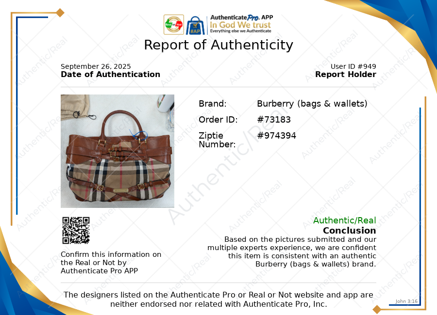 Handbag Luxury Designer By Burberry In Plaid Pattern, Size:Large