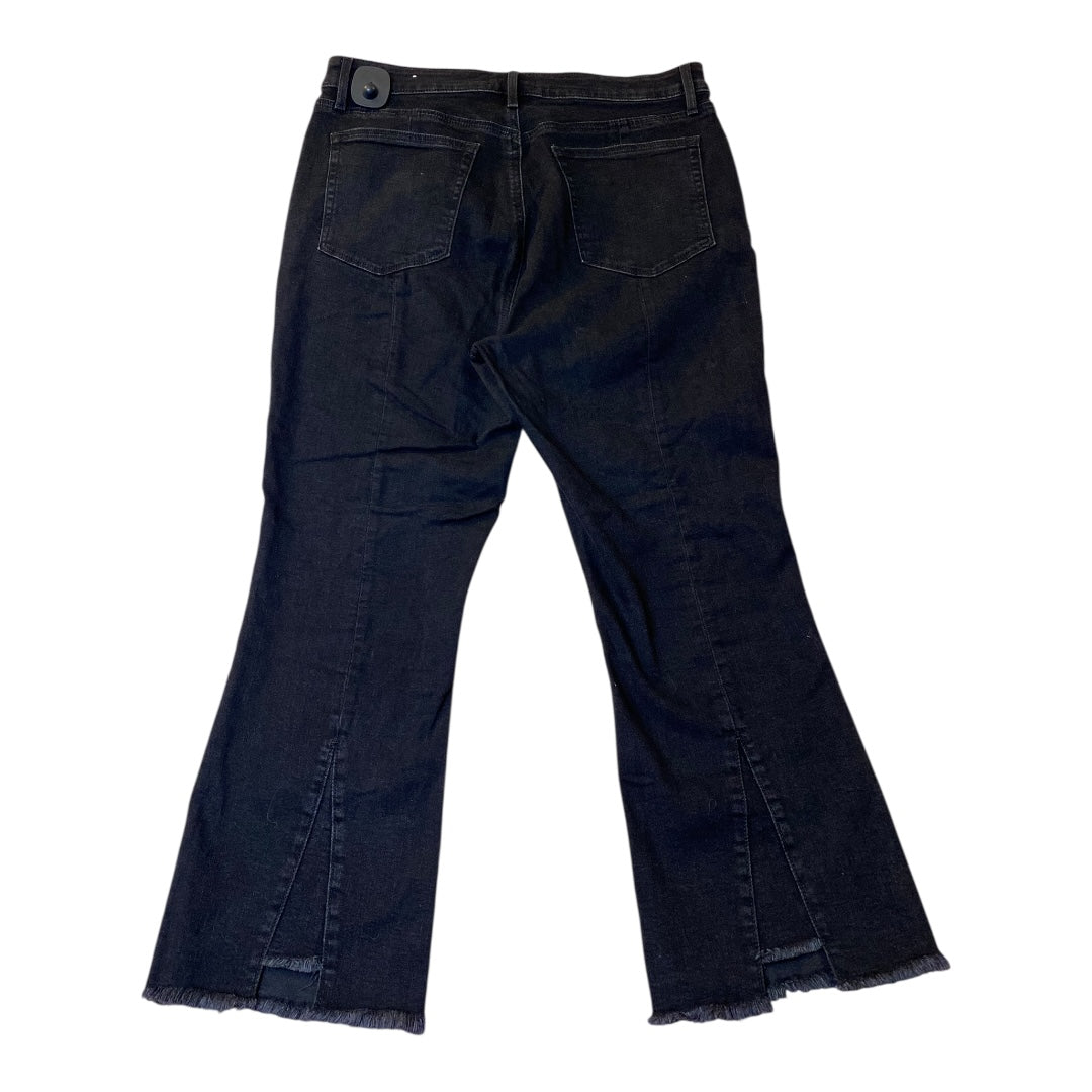 Jeans Flared By Loft In Black Denim, Size:14