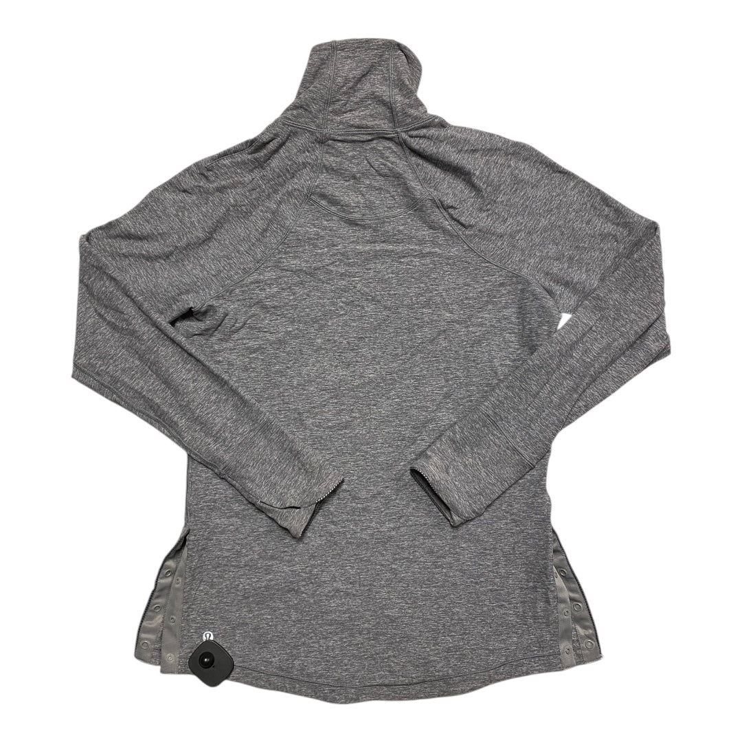 Athletic Top Ls Collar By Lululemon In Grey, Size:8