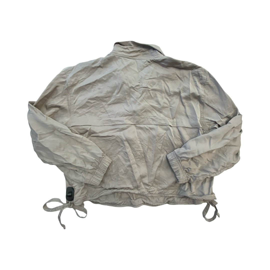 Athletic Top Ls Collar By Athleta In Taupe, Size:L