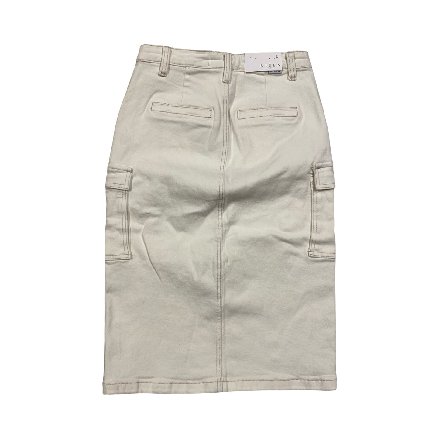 Skirt Midi By Risen In Cream Denim, Size:S