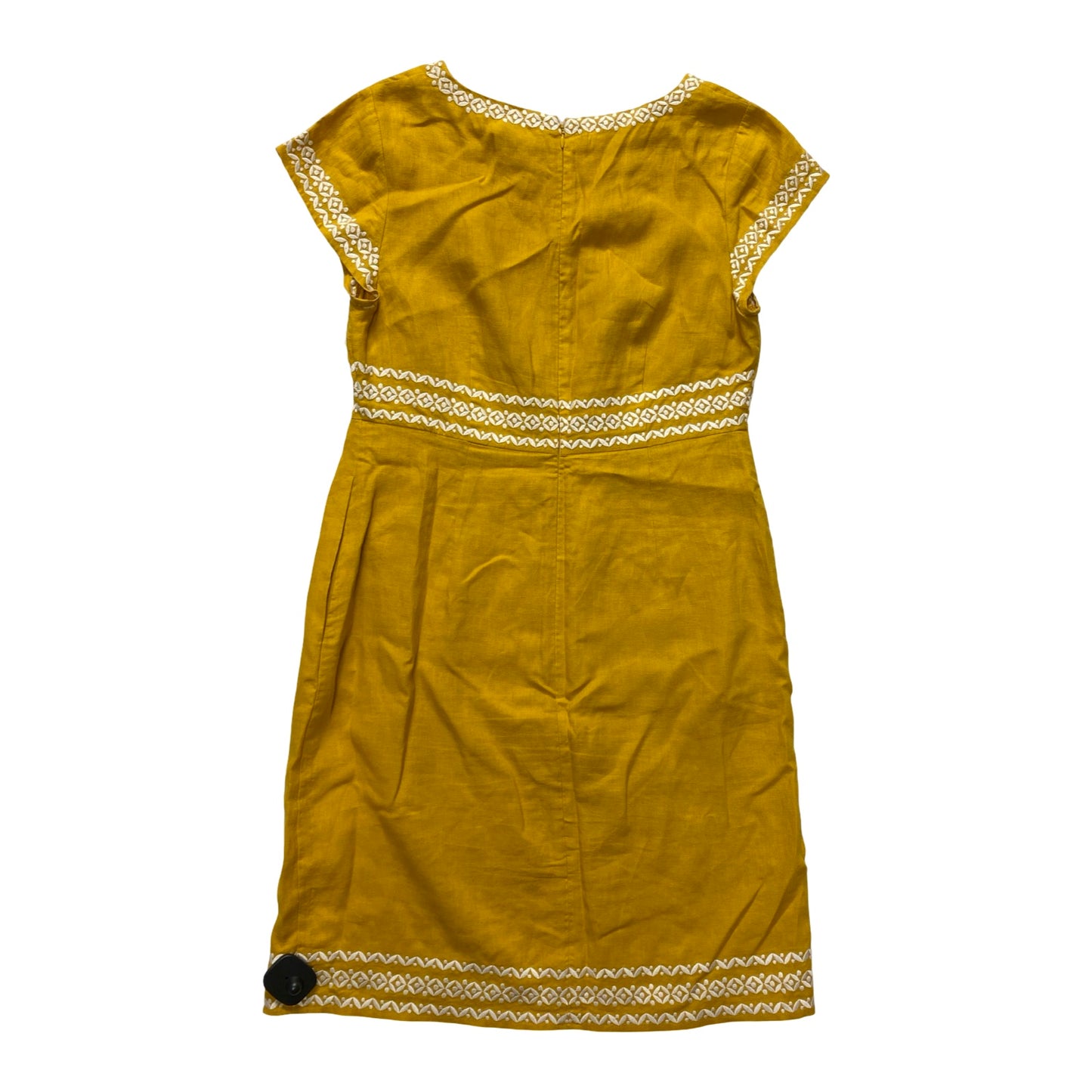 Dress Casual Midi By Boden In White & Yellow, Size:10