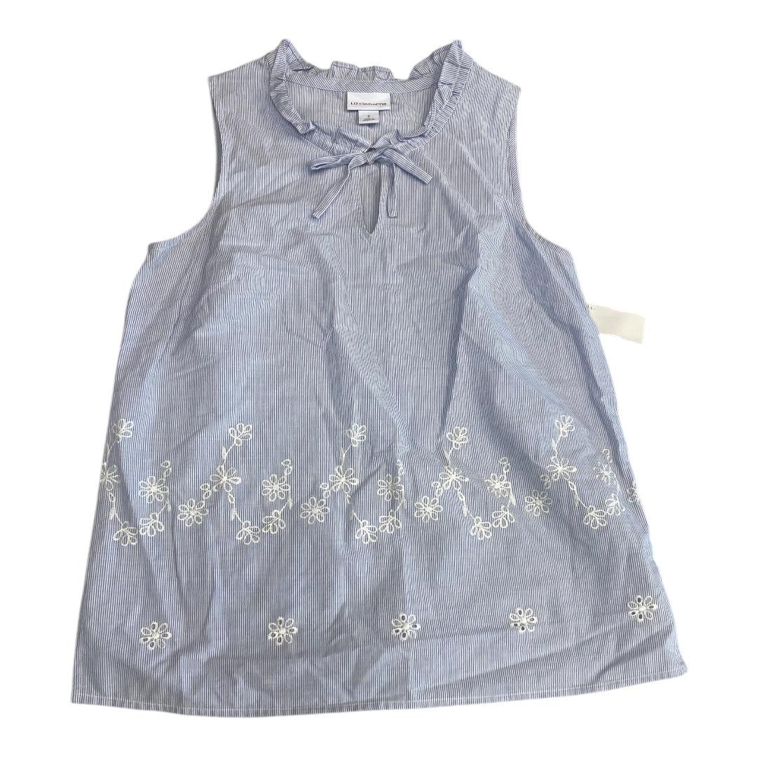 Top Sleeveless By Liz Claiborne In Blue & White, Size:S